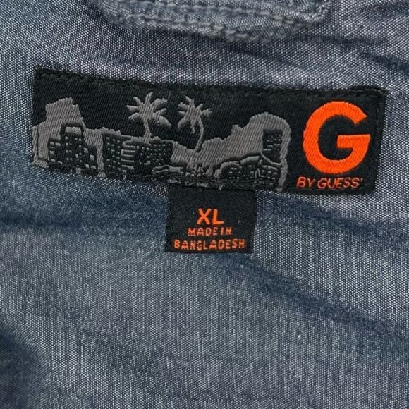 G By  Guess Mens Sleeveless Plaid Button-Up Shirt With Removable Hood XL - Picture 4 of 11